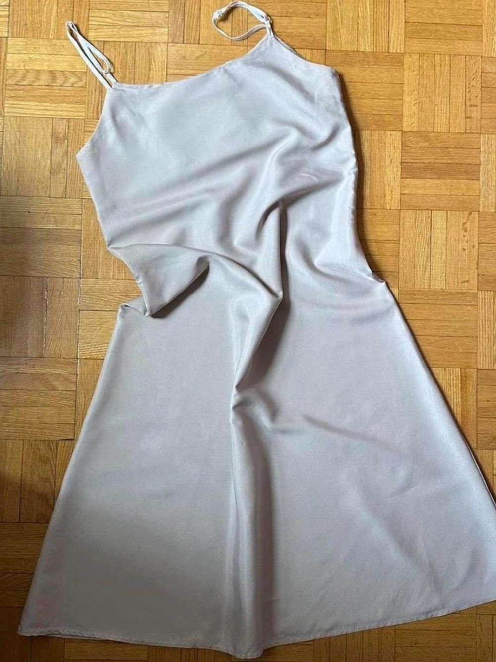 OAK + FORT Light Beige Midi Slip Dress